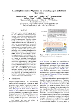 Learning Personalized Alignment for Evaluating Open-ended Text
  Generation