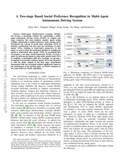 A Two-stage Based Social Preference Recognition in Multi-Agent
  Autonomous Driving System