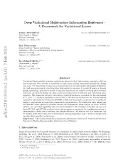 Deep Variational Multivariate Information Bottleneck -- A Framework for Variational Losses