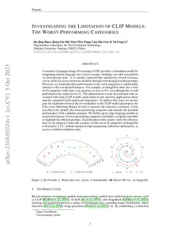 Investigating the Limitation of CLIP Models: The Worst-Performing
  Categories