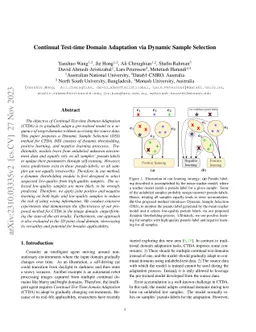 Continual Test-time Domain Adaptation via Dynamic Sample Selection