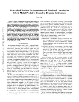 Generalized Benders Decomposition with Continual Learning for Hybrid
  Model Predictive Control in Dynamic Environment