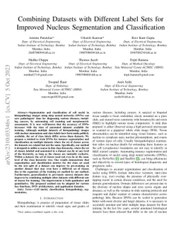 Combining Datasets with Different Label Sets for Improved Nucleus
  Segmentation and Classification