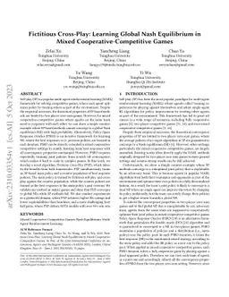 Fictitious Cross-Play: Learning Global Nash Equilibrium in Mixed
  Cooperative-Competitive Games