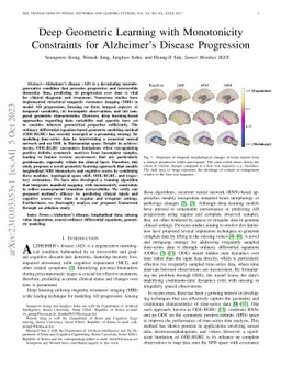 Deep Geometric Learning with Monotonicity Constraints for Alzheimer's
  Disease Progression