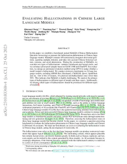 Evaluating Hallucinations in Chinese Large Language Models
