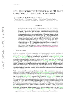 CSI: Enhancing the Robustness of 3D Point Cloud Recognition against
  Corruption