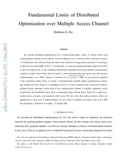 Fundamental Limits of Distributed Optimization over Multiple Access
  Channel
