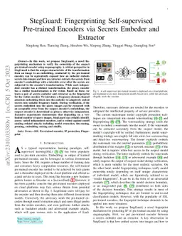 StegGuard: Fingerprinting Self-supervised Pre-trained Encoders via
  Secrets Embeder and Extractor