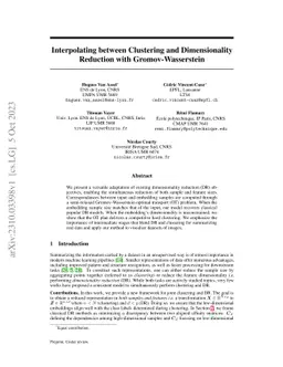 Interpolating between Clustering and Dimensionality Reduction with
  Gromov-Wasserstein