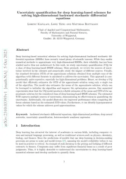 Uncertainty quantification for deep learning-based schemes for solving
  high-dimensional backward stochastic differential equations