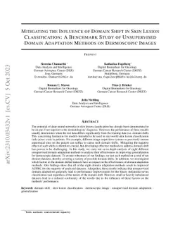 Mitigating the Influence of Domain Shift in Skin Lesion Classification:
  A Benchmark Study of Unsupervised Domain Adaptation Methods on Dermoscopic
  Images