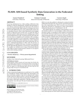 FLAIM: AIM-based Synthetic Data Generation in the Federated Setting