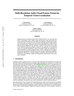 Multi-Resolution Audio-Visual Feature Fusion for Temporal Action
  Localization