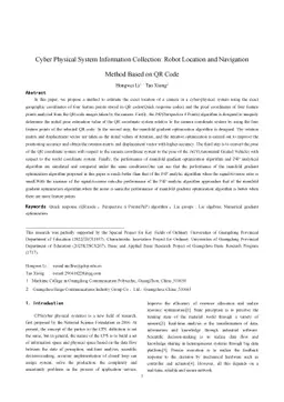 Cyber Physical System Information Collection: Robot Location and
  Navigation Method Based on QR Code