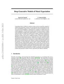 Deep Generative Models of Music Expectation