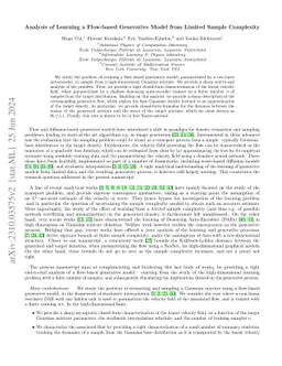 Analysis of learning a flow-based generative model from limited sample
  complexity