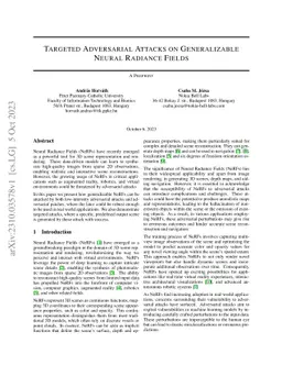 Targeted Adversarial Attacks on Generalizable Neural Radiance Fields