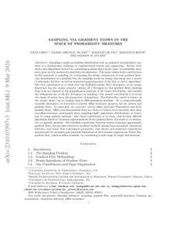 Sampling via Gradient Flows in the Space of Probability Measures