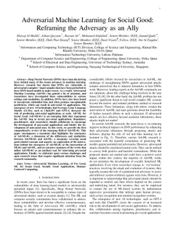 Adversarial Machine Learning for Social Good: Reframing the Adversary as
  an Ally