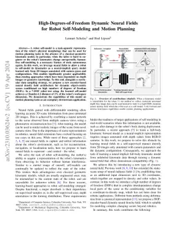 High-Degrees-of-Freedom Dynamic Neural Fields for Robot Self-Modeling
  and Motion Planning