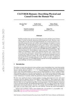 CLEVRER-Humans: Describing Physical and Causal Events the Human Way