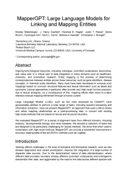 MapperGPT: Large Language Models for Linking and Mapping Entities