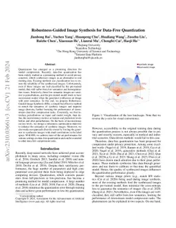 Robustness-Guided Image Synthesis for Data-Free Quantization
