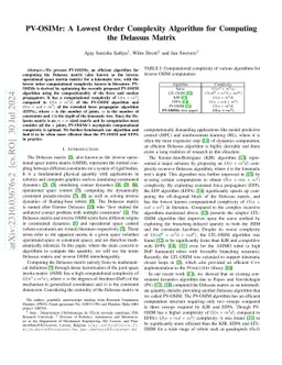 PV-OSIMr: A Lowest Order Complexity Algorithm for Computing the Delassus
  Matrix