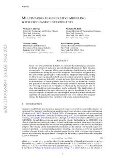 Multimarginal generative modeling with stochastic interpolants