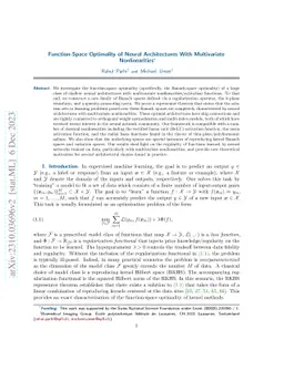 Function-Space Optimality of Neural Architectures with Multivariate Nonlinearities