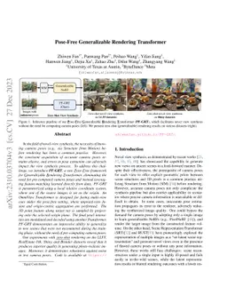 Pose-Free Generalizable Rendering Transformer