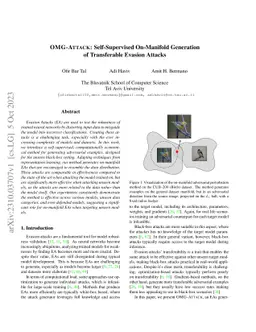 OMG-ATTACK: Self-Supervised On-Manifold Generation of Transferable
  Evasion Attacks
