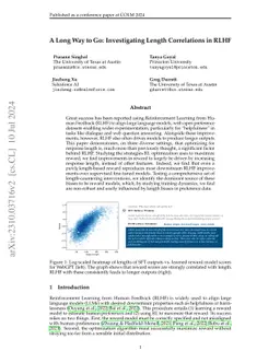 A Long Way to Go: Investigating Length Correlations in RLHF