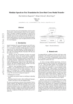 Modular Speech-to-Text Translation for Zero-Shot Cross-Modal Transfer