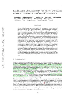 Leveraging Unpaired Data for Vision-Language Generative Models via Cycle
  Consistency