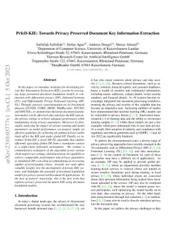 PrIeD-KIE: Towards Privacy Preserved Document Key Information Extraction