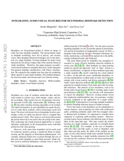 Integrating Audio-Visual Features for Multimodal Deepfake Detection
