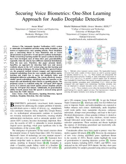 Securing Voice Biometrics: One-Shot Learning Approach for Audio Deepfake
  Detection