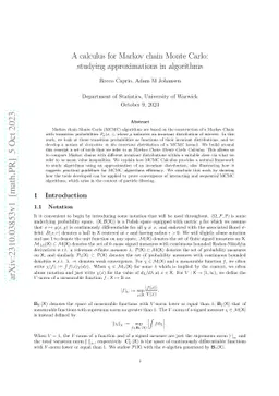 A calculus for Markov chain Monte Carlo: studying approximations in
  algorithms