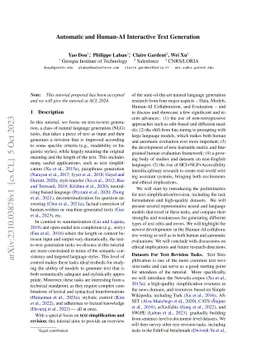 Automatic and Human-AI Interactive Text Generation