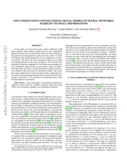 Non Commutative Convolutional Signal Models in Neural Networks:
  Stability to Small Deformations