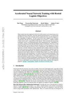 Accelerated Neural Network Training with Rooted Logistic Objectives