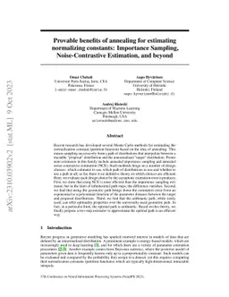 Provable benefits of annealing for estimating normalizing constants:
  Importance Sampling, Noise-Contrastive Estimation, and beyond