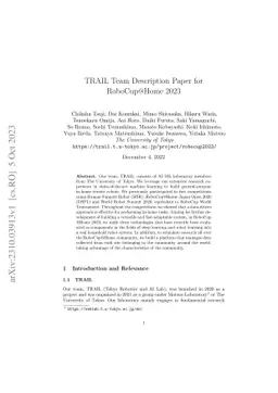 TRAIL Team Description Paper for RoboCup@Home 2023