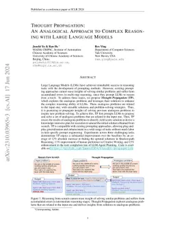 Thought Propagation: An Analogical Approach to Complex Reasoning with
  Large Language Models
