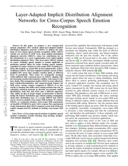 Layer-Adapted Implicit Distribution Alignment Networks for Cross-Corpus
  Speech Emotion Recognition