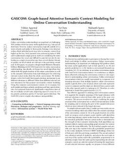 GASCOM: Graph-based Attentive Semantic Context Modeling for Online
  Conversation Understanding