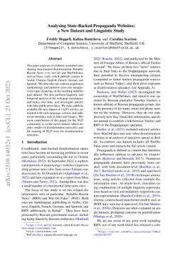 Analysing State-Backed Propaganda Websites: a New Dataset and Linguistic
  Study