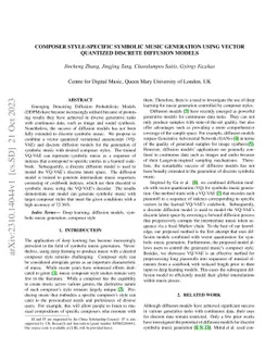 Composer Style-specific Symbolic Music Generation Using Vector Quantized
  Discrete Diffusion Models